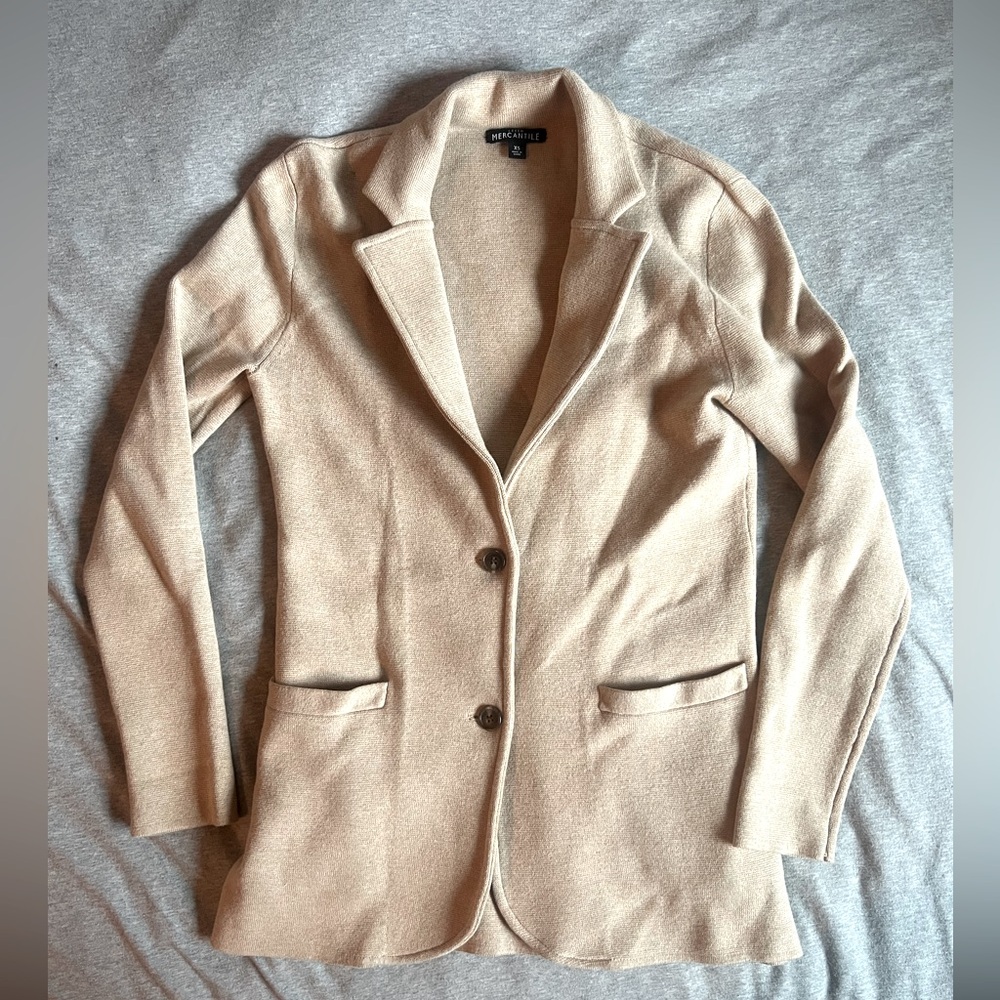 JCrew Mercantile Knit Khaki Blazer